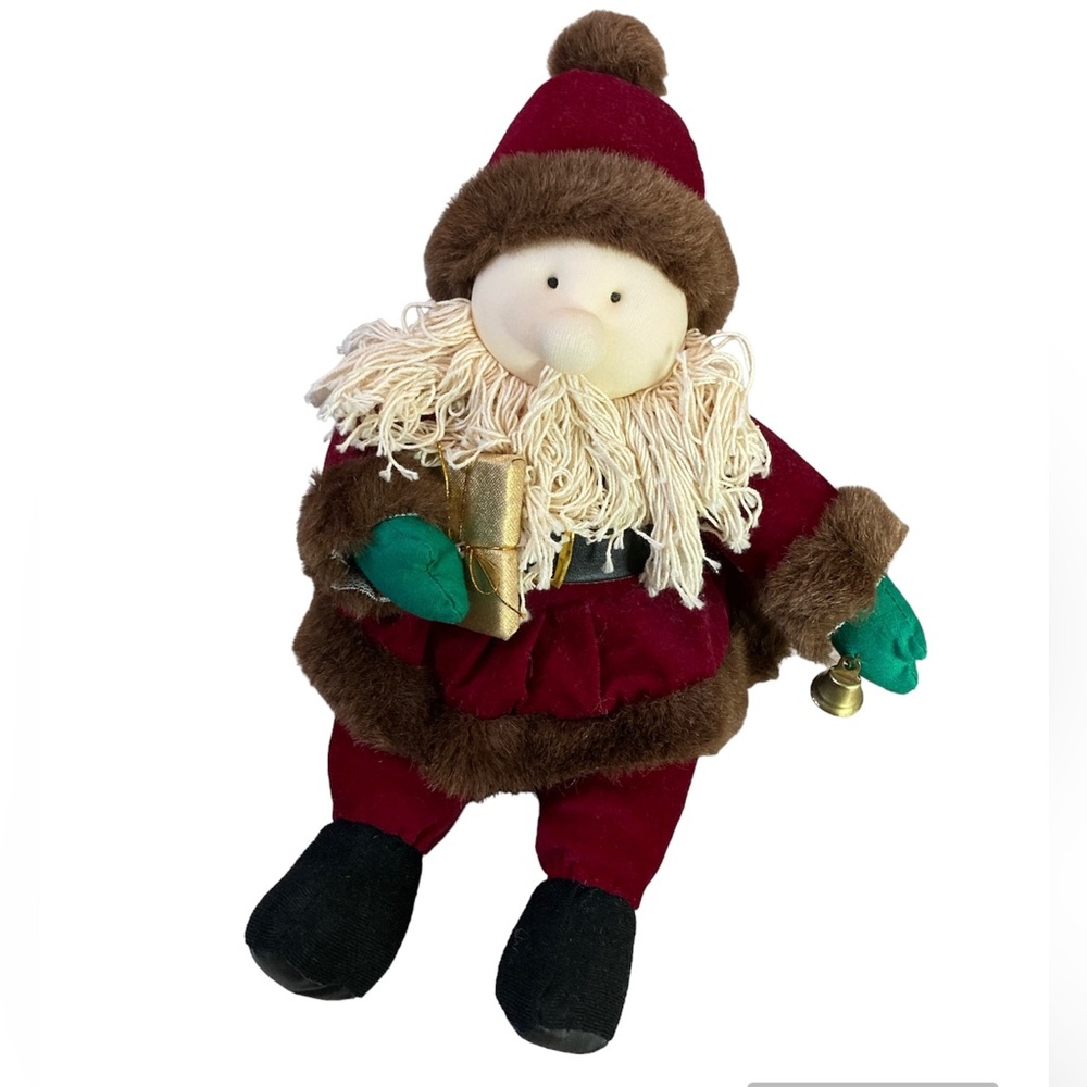 Santa Clause Plush 11” Sitting Decor Soft Stuffed Animal Christmas Holiday Gift